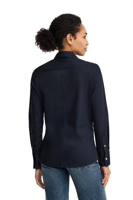 Hemd aus Popeline marineblau im Slim Fit mit Rigby Go Stickerei - Image 3