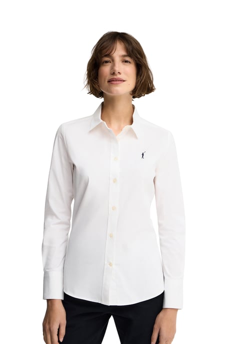 Hemd aus Popeline weiß im Slim Fit mit Rigby Go Stickerei - Image 1