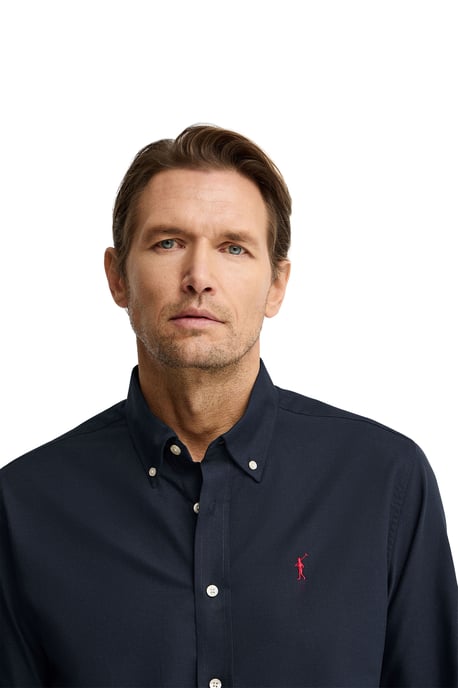Oxford-Hemd marineblau im Regular Fit mit Rigby Go Logo - Image 2
