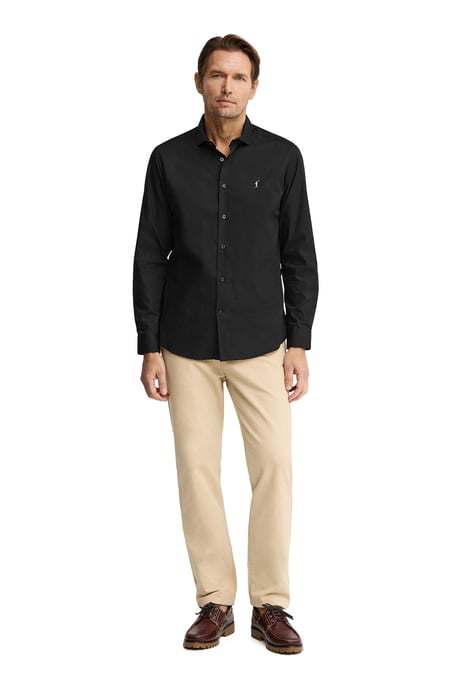 Hemd schwarz im Slim Fit mit Rigby Go Logo - Image 4