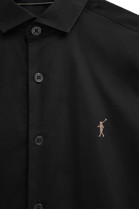 Hemd schwarz im Slim Fit mit Rigby Go Logo - Image 5