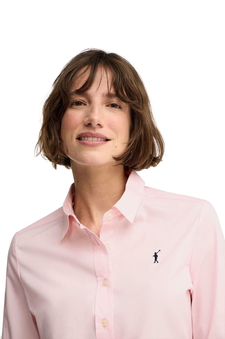 Hemd aus Popeline rosa im Slim Fit mit Rigby Go Stickerei - Image 2