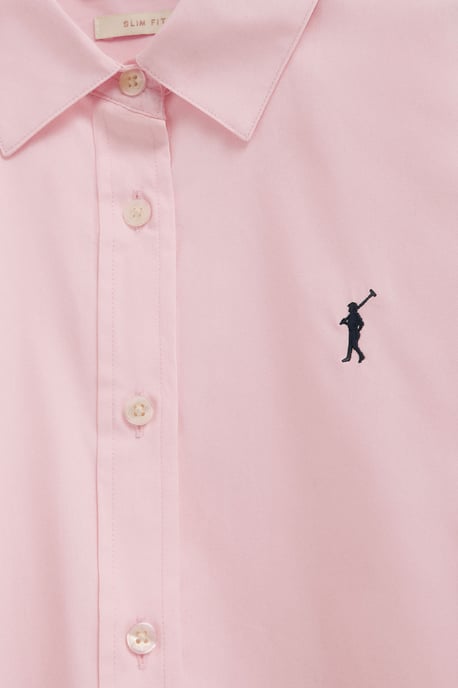 Hemd aus Popeline rosa im Slim Fit mit Rigby Go Stickerei - Image 5