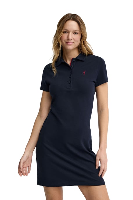 Kurzes Kleid-Shirt marineblau mit kurzen Ärmeln, Polokragen und Rigby Go Logo - Image 1