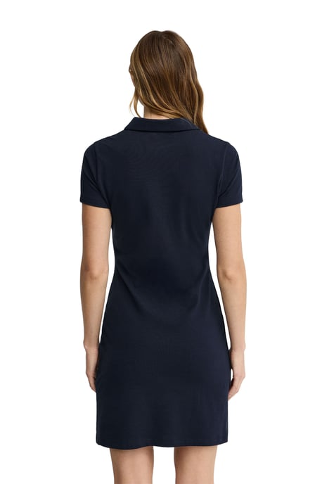 Kurzes Kleid-Shirt marineblau mit kurzen Ärmeln, Polokragen und Rigby Go Logo - Image 3