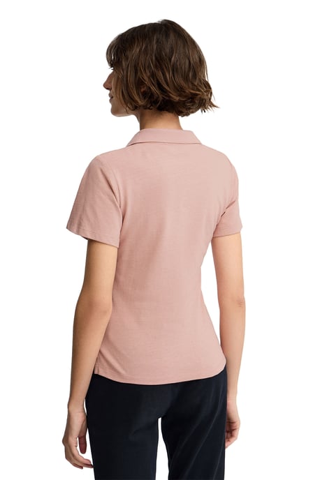 Cotolino-Poloshirt blassrosa mit knopflosem Kragen und Rigby Go Stickerei - Image 3