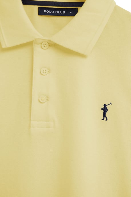 Kurzärmliges Poloshirt hellgelb mit gesticktem Rigby Go Logo - Image 5