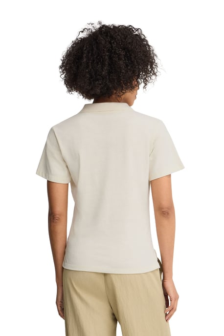 Cotolino-Poloshirt ecru mit knopflosem Kragen und Rigby Go Stickerei - Image 3