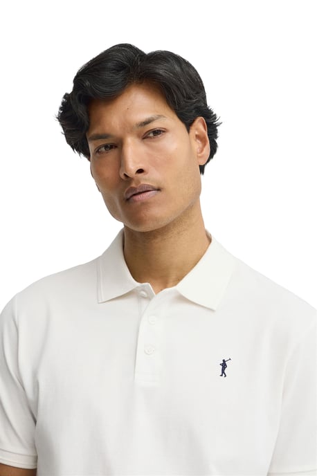 Kurzärmliges Poloshirt ecru mit gesticktem Rigby Go Logo - Image 2