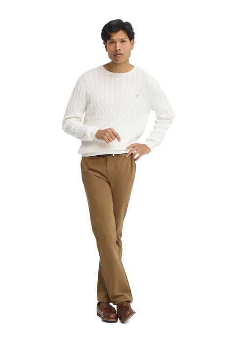 Strickpullover ecru mit Zopfmuster und Rigby Go Logo - Image 4
