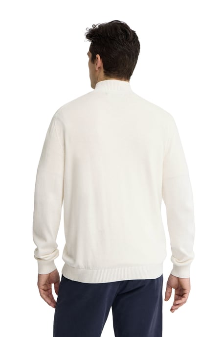 Pullover ecru mit Zip-Kragen und Rigby Go Logo - Image 3