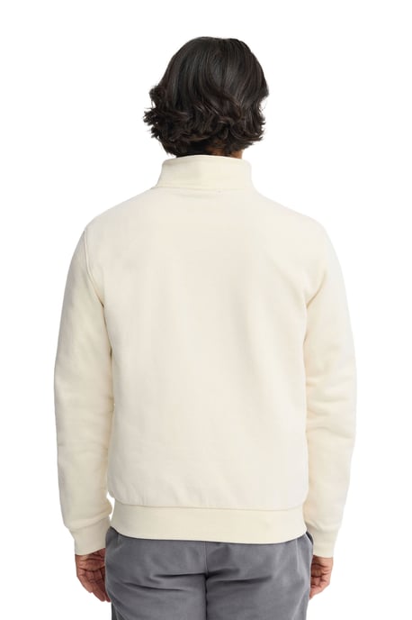 Sweatshirt ecru mit hohem Zip-Kragen und Rigby Go Stickerei - Image 3