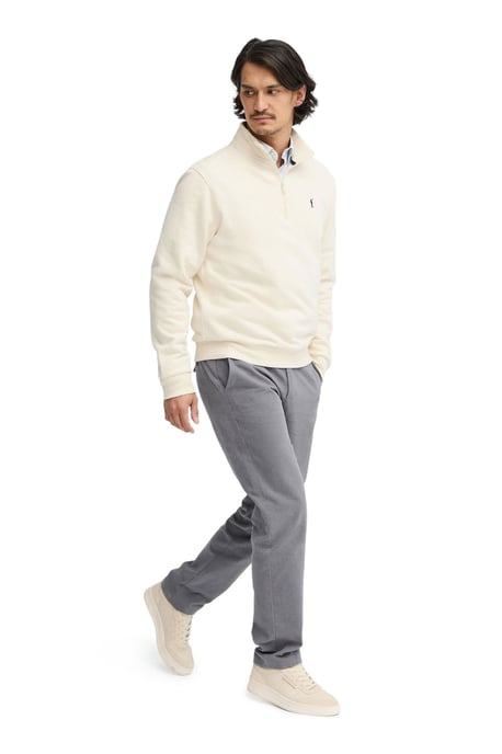 Sweatshirt ecru mit hohem Zip-Kragen und Rigby Go Stickerei - Image 4