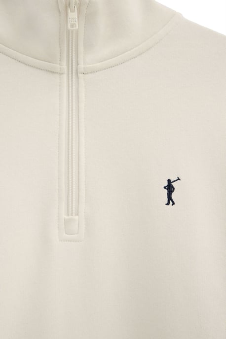 Sweatshirt ecru mit hohem Zip-Kragen und Rigby Go Stickerei - Image 5