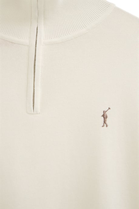 Pullover ecru mit Zip-Kragen und Rigby Go Stickerei - Image 5