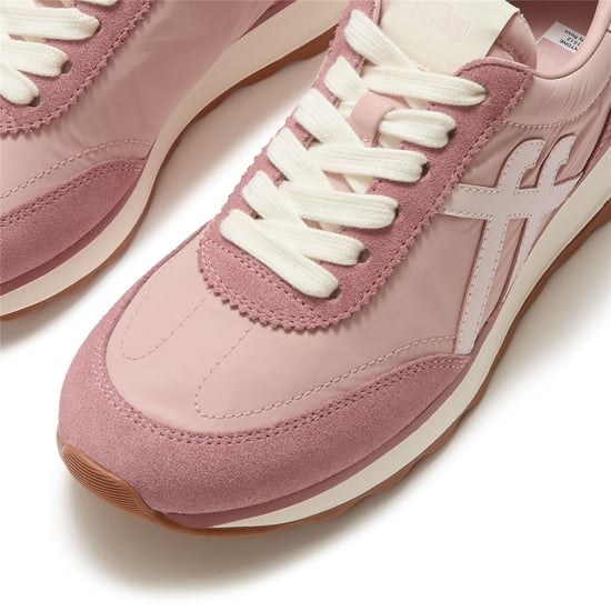 FitFlop X Pantone Retro-Q Wildleder Damen Sneakers in Rose - Image 5