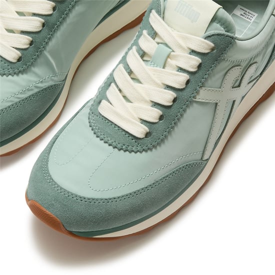 FitFlop X Pantone Retro-Q Wildleder Damen Sneakers in Grün - Image 4