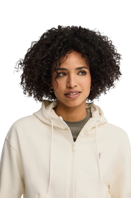 Sweatshirt ecru mit Kapuze, Reißverschluss und Rigby Go Stickerei - Image 2
