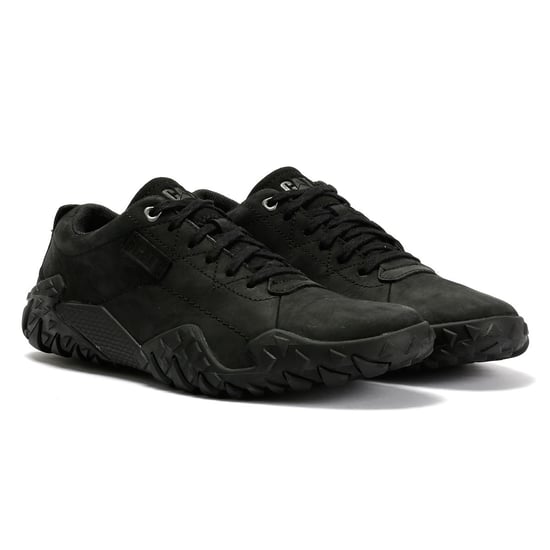 Caterpillar Gridlock Lo Tumbled Nubuck Herren Schwarz Schnürschuhe - Image 1