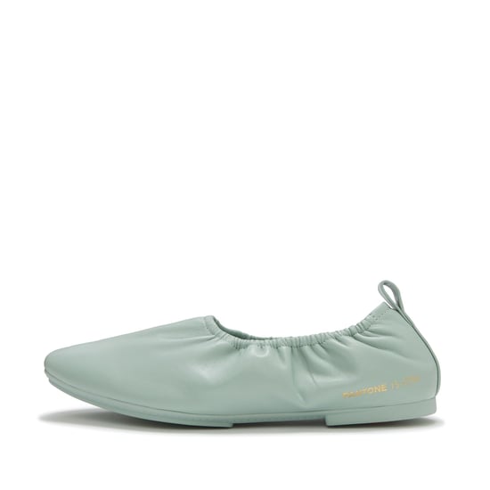 FitFlop X Pantone Delicato Ballerina Leder Damen Schuhe Grün - Image 2