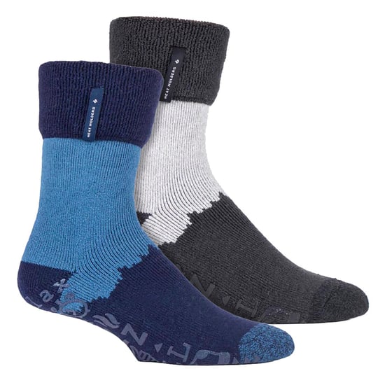 Heat Holders 2 Paar Thermo-Bett-Socken für Herren, weich und warm - Grau - Image 1