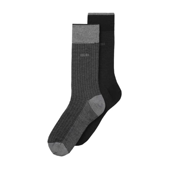 Boss - Socken für Herren, Mercerisierte Baumwolle (2er-Pack) (Schwarz/Grau) - Image 1