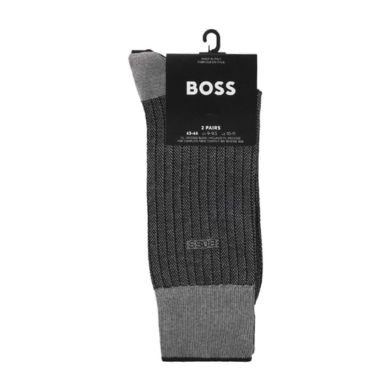 Boss - Socken für Herren, Mercerisierte Baumwolle (2er-Pack) (Schwarz/Grau) - Image 3