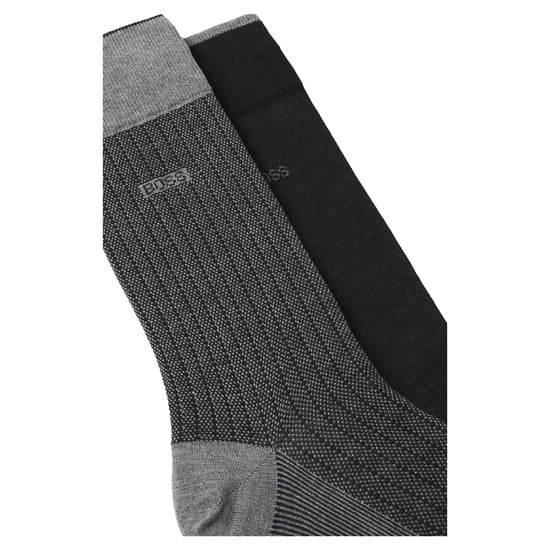 Boss - Socken für Herren, Mercerisierte Baumwolle (2er-Pack) (Schwarz/Grau) - Image 4