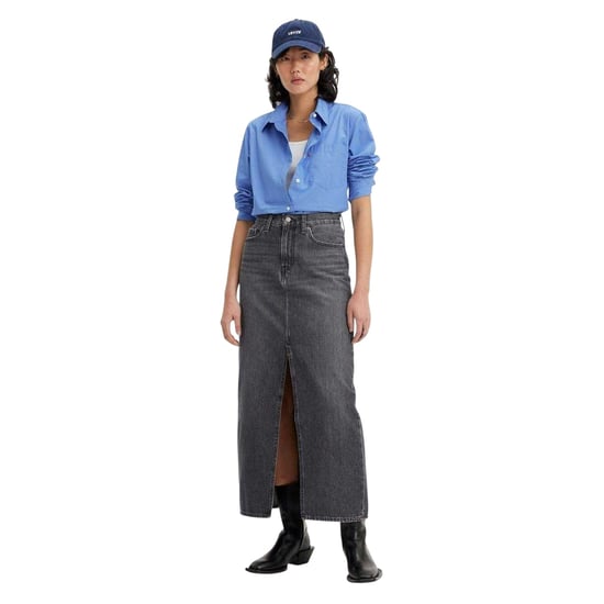Levis - Langer Rock für Damen, Denim, Hoch geschnitten (Schwarz) - Image 1