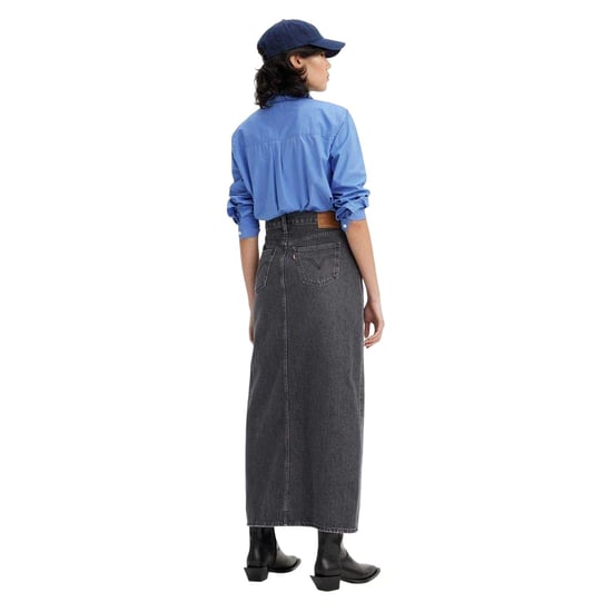 Levis - Langer Rock für Damen, Denim, Hoch geschnitten (Schwarz) - Image 3