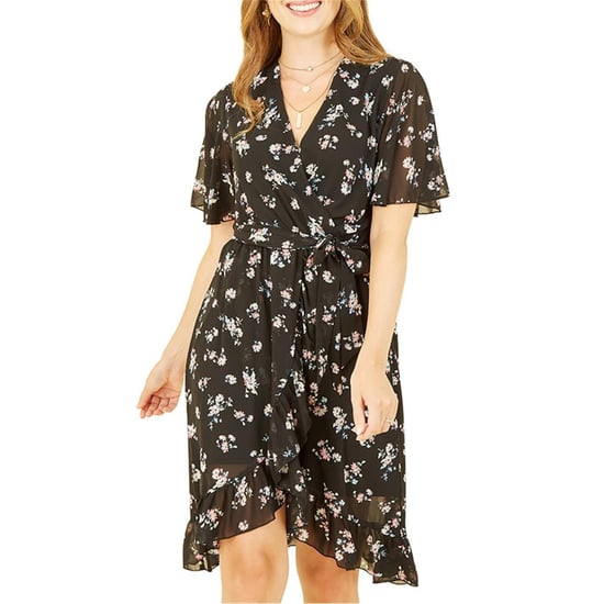 Mela London - Wickelkleid für Damen, V-Ausschnitt (Schwarz) - Image 4