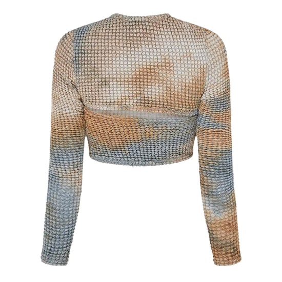 Off White - Kurzes Top für Damen, Ausschnitt (Beige) - Image 2