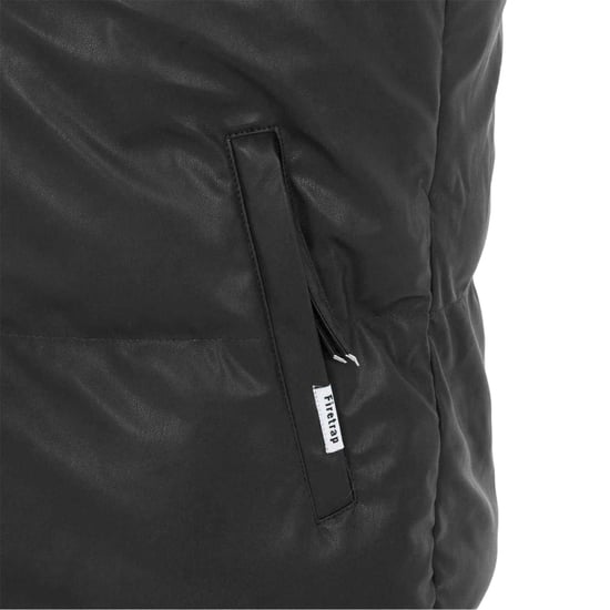 Firetrap - Weste für Herren, Wattiert, PU (Schwarz) - Image 4