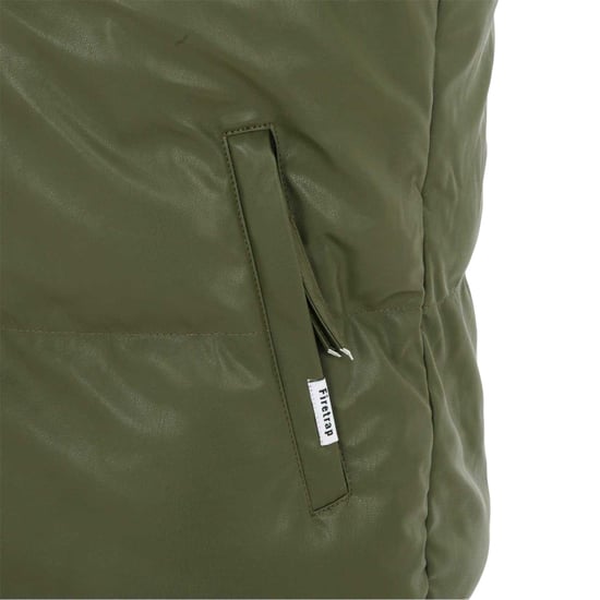 Firetrap - Weste für Herren, Wattiert, PU (Armee-Grün) - Image 4