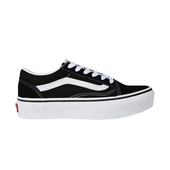 Vans - "Old Skool" Seitenstreifen Sneaker für Kinder, Plattform-Absatz (Schwarz/Weiß) - Image 1