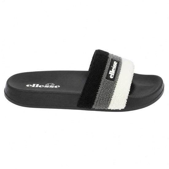 Ellesse - Dreifache Streifen Pantoffeln für Herren, Frottee, Open Toe (Schwarz/Grau) - Image 1