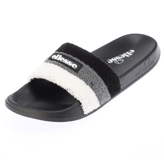 Ellesse - Dreifache Streifen Pantoffeln für Herren, Frottee, Open Toe (Schwarz/Grau) - Image 4