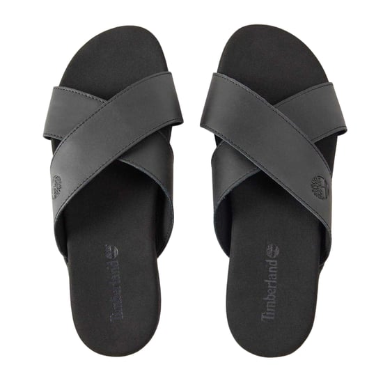 Timberland - "Seaton Bay" Kreuzriemen Pantoffeln für Herren, Leder (Samtschwarz) - Image 3