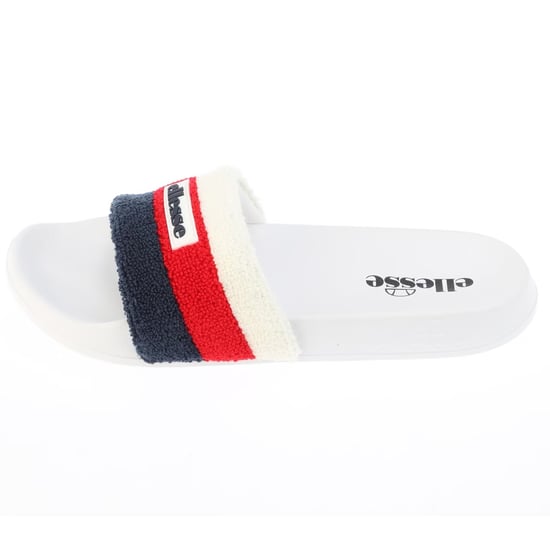 Ellesse - Dreifache Streifen Pantoffeln für Herren, Frottee, Open Toe (Weiß/Rot) - Image 2