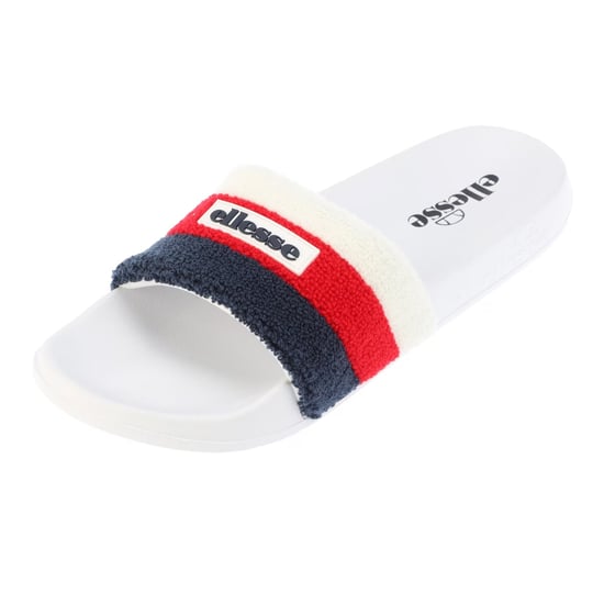 Ellesse - Dreifache Streifen Pantoffeln für Herren, Frottee, Open Toe (Weiß/Rot) - Image 4