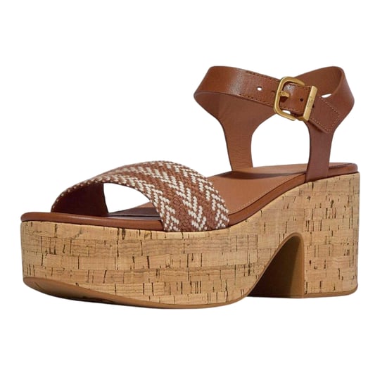 FitFlop - "Eloise" Sandalen für Damen, Leder, Plattform-Absatz (Hellbraun) - Image 5