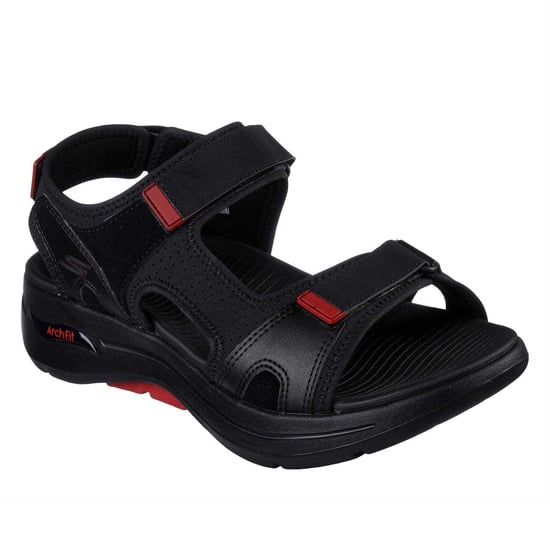 Skechers - Sandalen für Herren, Flach (Schwarz/Rot) - Image 4