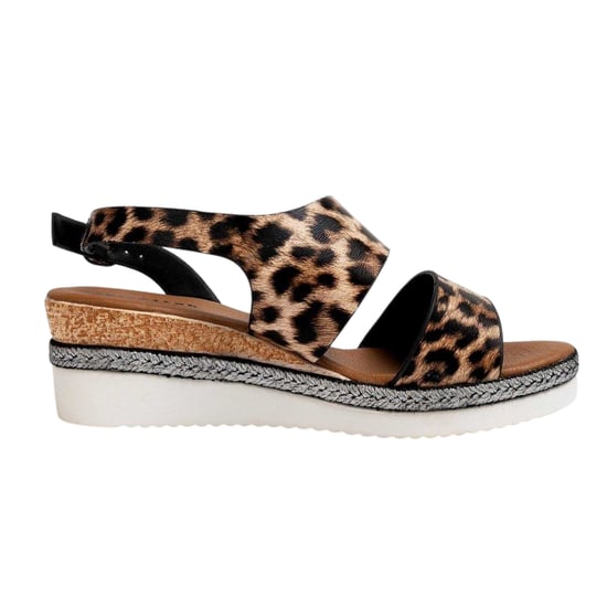 Firetrap - "Ella" Sandalen mit Keilabsatz für Damen, Rückengurt (Leopard) - Image 1