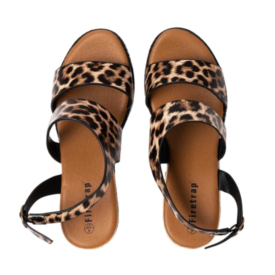 Firetrap - "Ella" Sandalen mit Keilabsatz für Damen, Rückengurt (Leopard) - Image 3