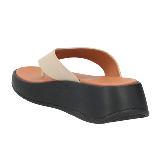 FitFlop - "F-Mode Luxe" Sandalen für Damen, Leder, flach geformter Absatz (Beige) - Image 2