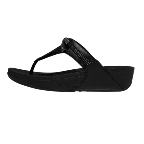 FitFlop - "Lulu" Glitzer Schleife Sandalen für Damen, Leder, Zehentrenner, Keilabsatz (Schwarz) - Image 2