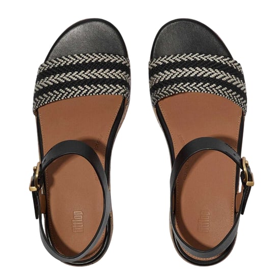 FitFlop - "Eloise" Sandalen für Damen, Leder, Plattform-Absatz (Schwarz) - Image 3