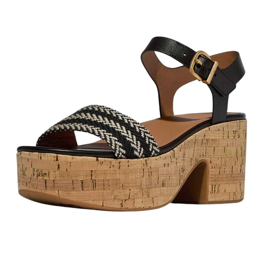 FitFlop - "Eloise" Sandalen für Damen, Leder, Plattform-Absatz (Schwarz) - Image 5