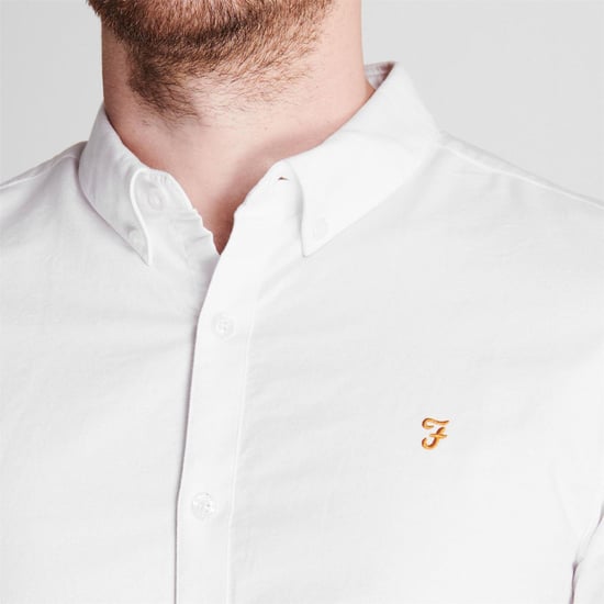 Farah - Button-Down-Hemd für Herren, Oxford-Stil, Langärmlig (Weiß) - Image 5