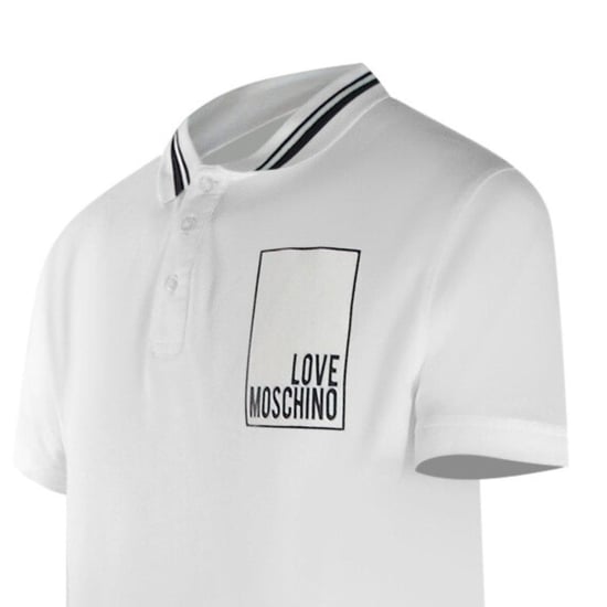 Love Moschino - Poloshirt für Herren, Baumwolle (Weiß) - Image 4